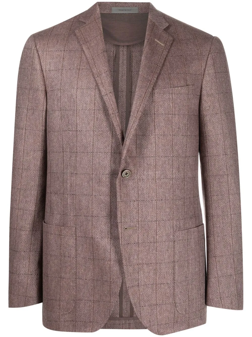 

Corneliani silk check-print blazer - Pink