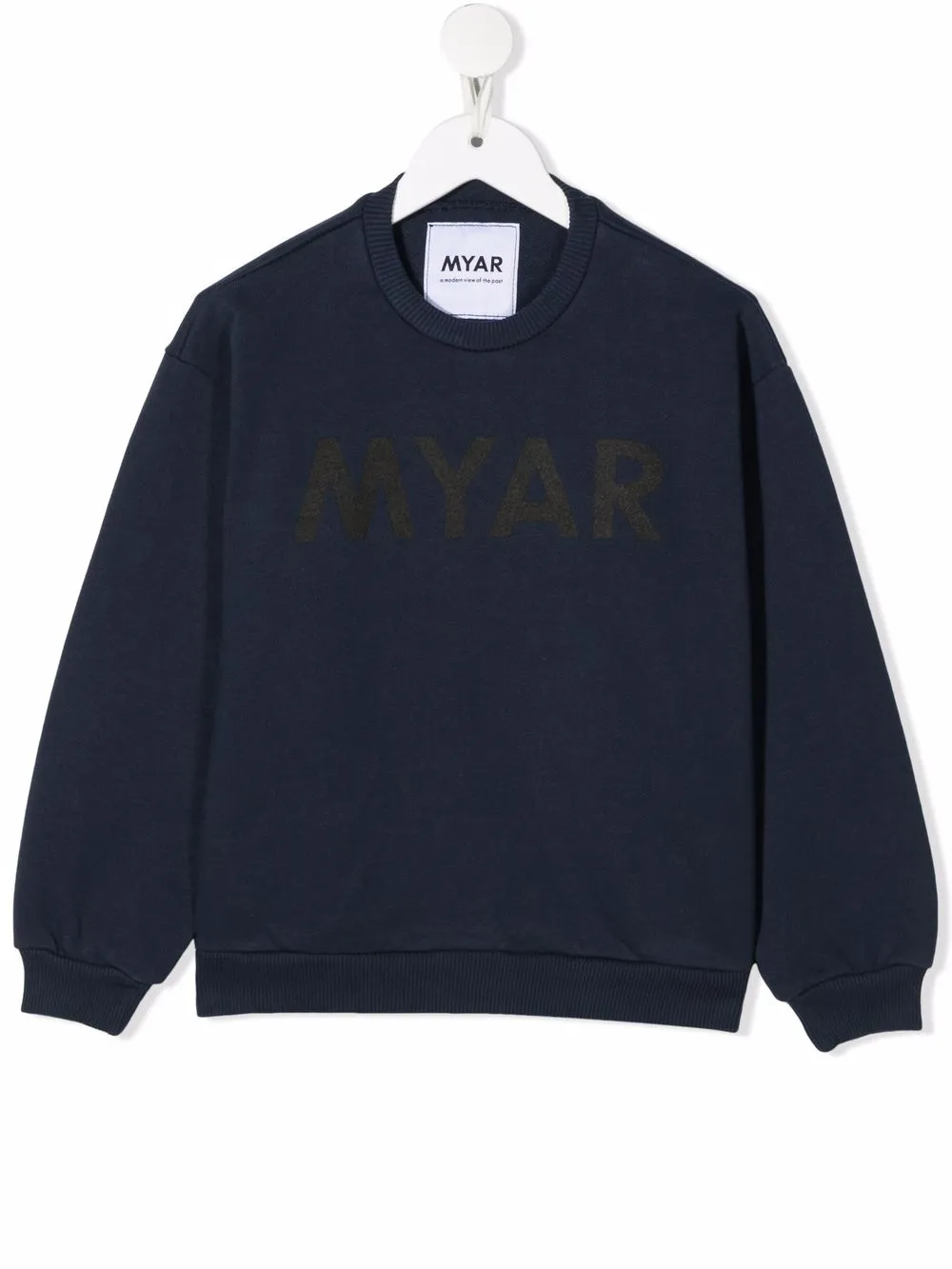 

MYAR KIDS sudadera con cuello redondo y logo estampado - Azul