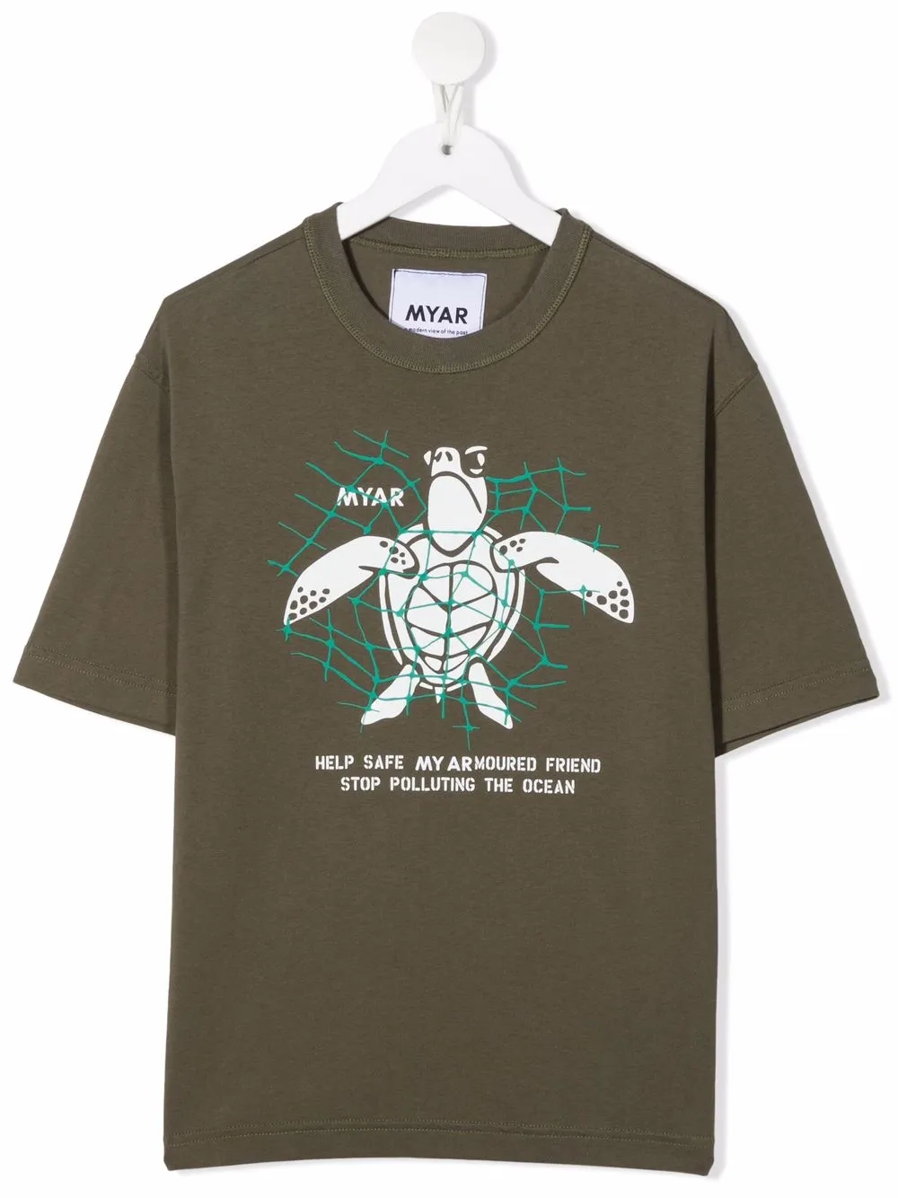 

MYAR KIDS logo-print T-shirt - Green