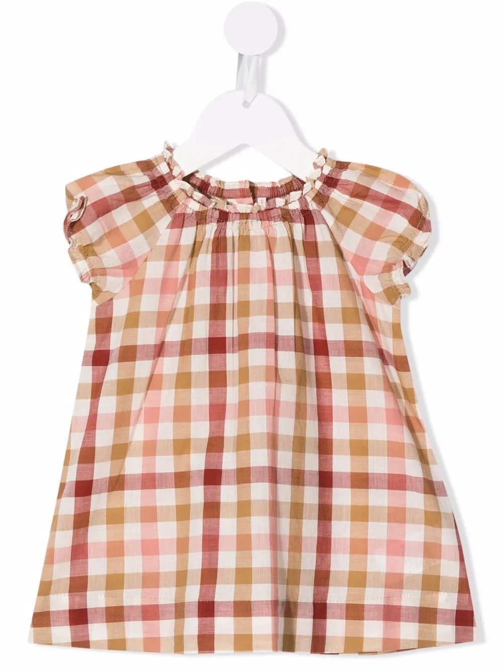 

Bonpoint vestido acampanado con estampado de cuadros - Neutro