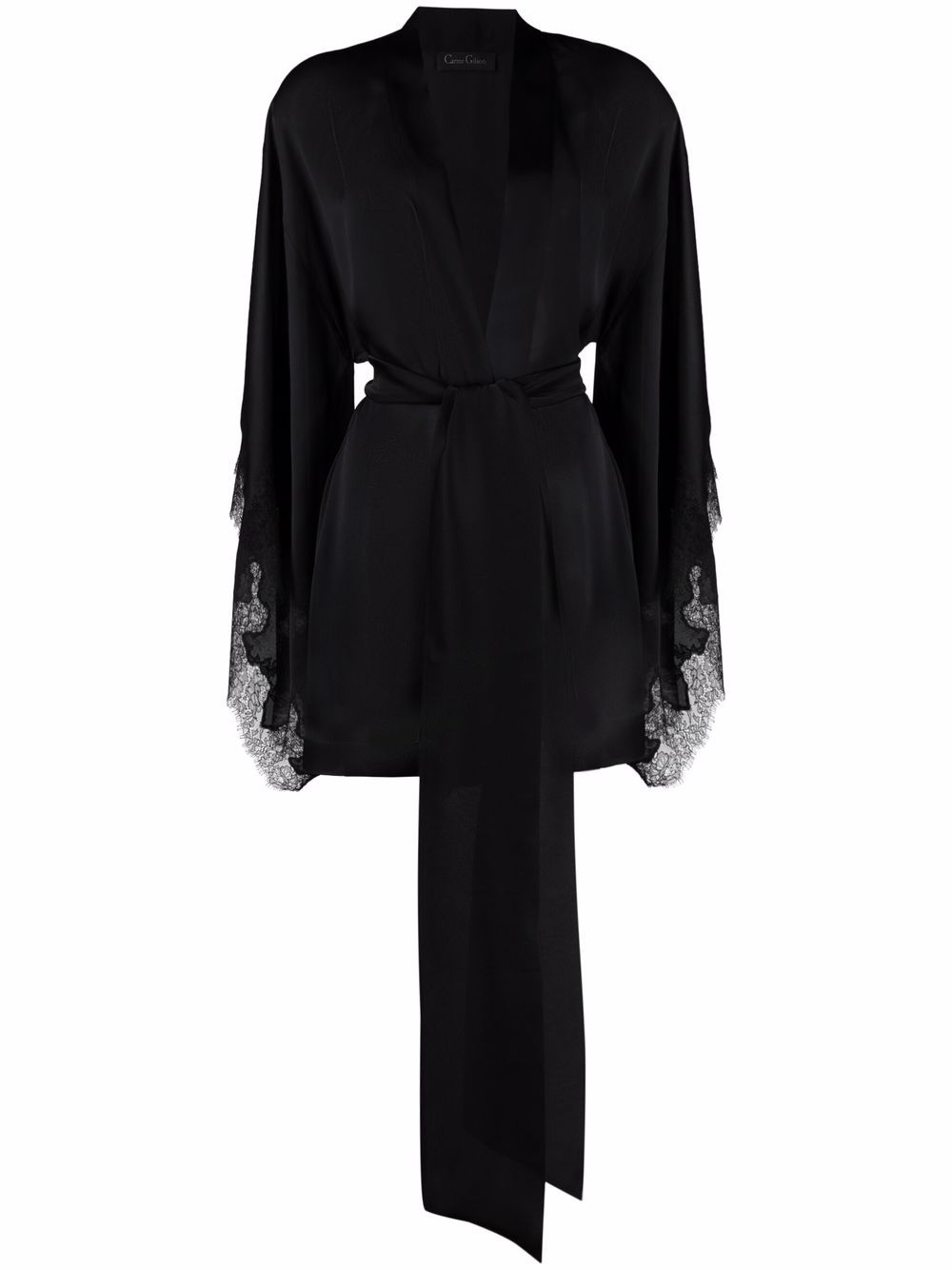 

Carine Gilson floral-detail dressing gown - Black