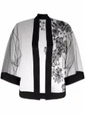 Carine Gilson floral embroidered tulle robe - Black