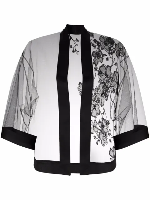 Carine Gilson floral embroidered tulle robe