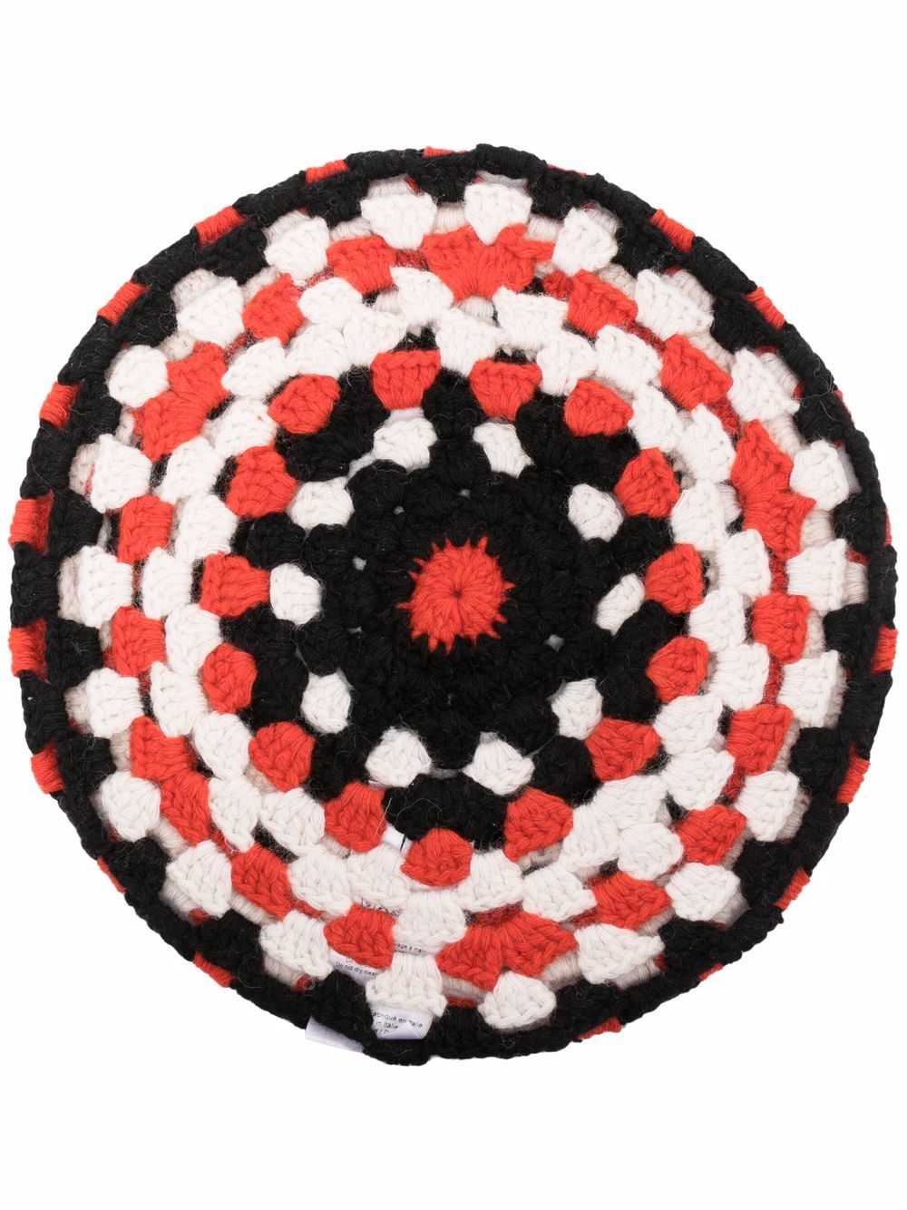 colour-block crochet beret