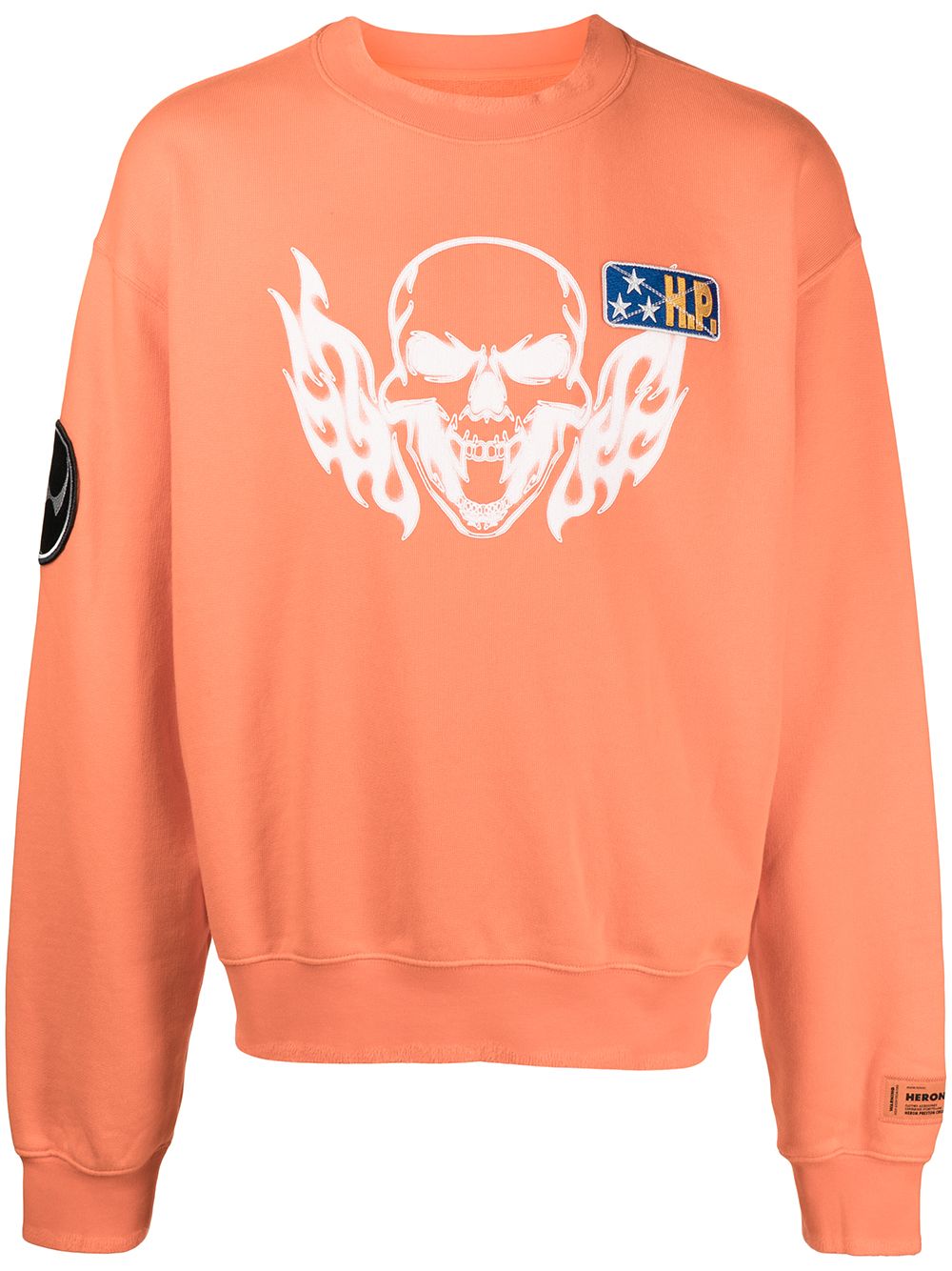 Heron Preston skull-print cotton sweatshirt - Orange