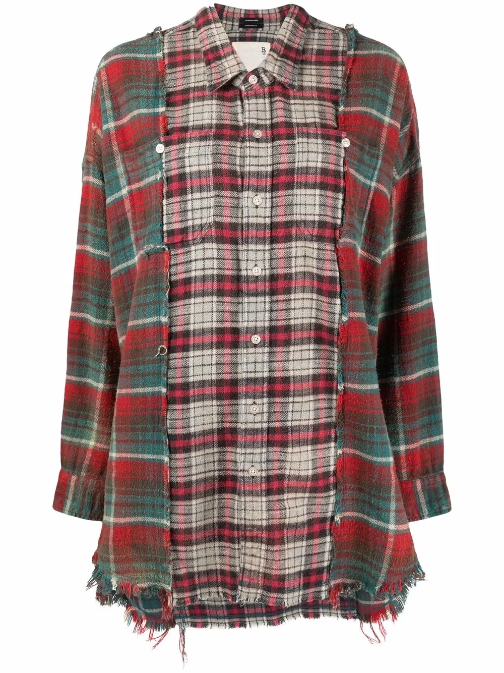 R13 Combo plaid-print Shirt - Farfetch