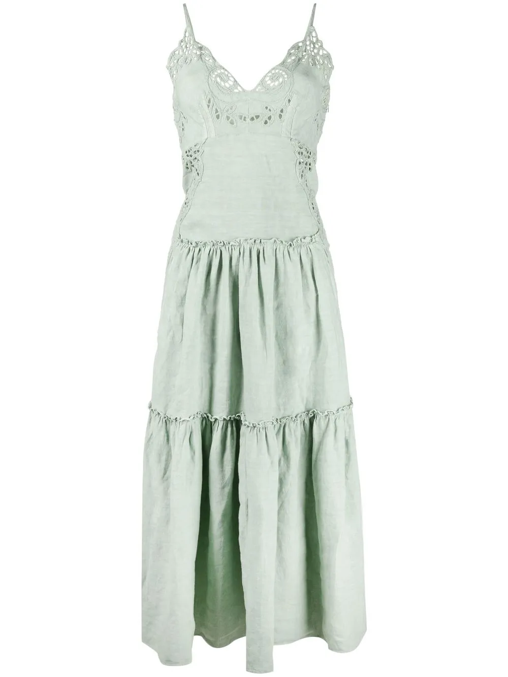 

Alberta Ferretti vestido midi a capas - Verde