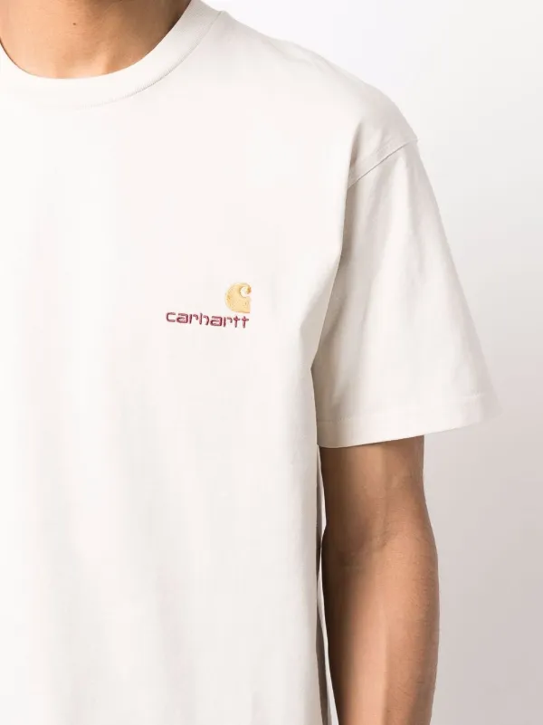 Tシャツ・カットソー CARHARTT WIP Organic cotton t-shirt with logo embroidery carhartt-workwear-pocket-short