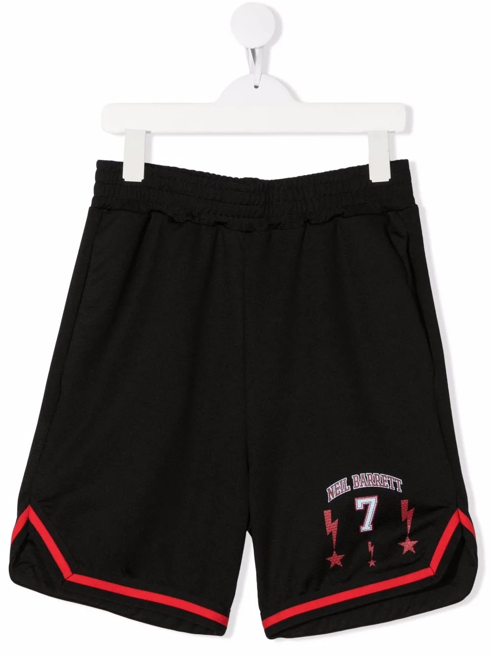 

Neil Barrett Kids shorts con logo estampado - Negro