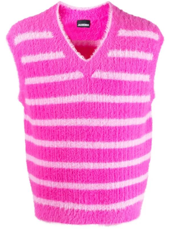 striped knitted vest