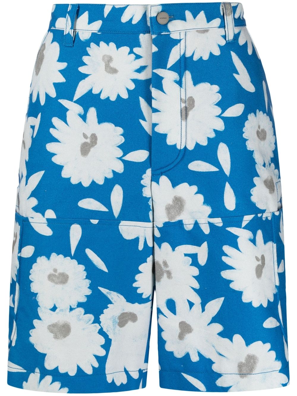 floral-print knee-length shorts