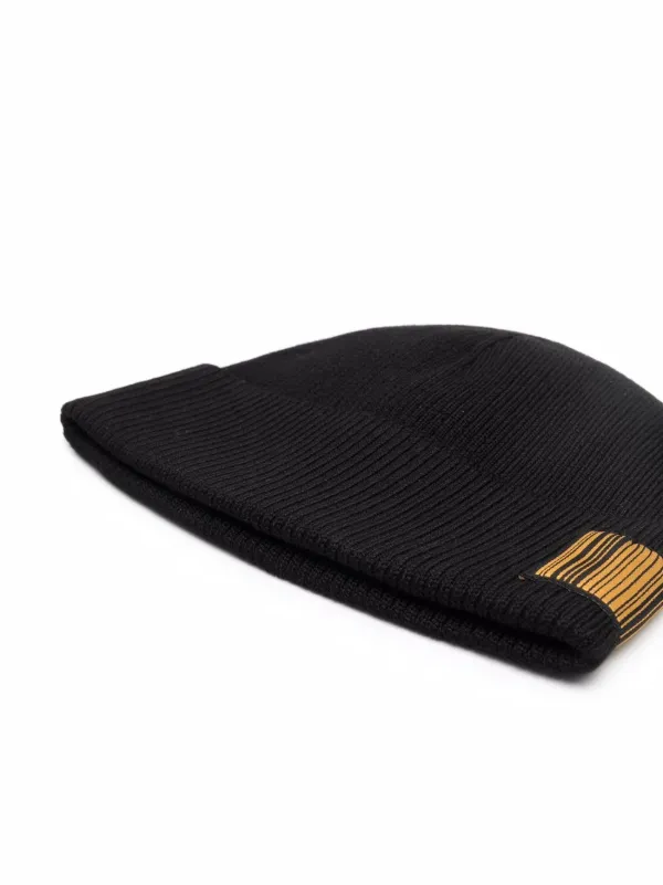 VTMNTS barcode-patch Merino Beanie Hat 