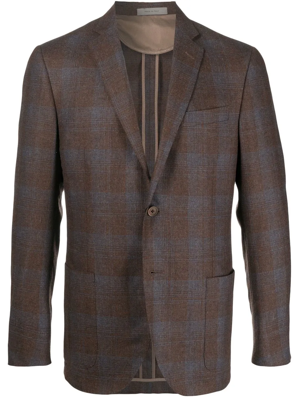 

Corneliani checked single-breasted blazer - Brown