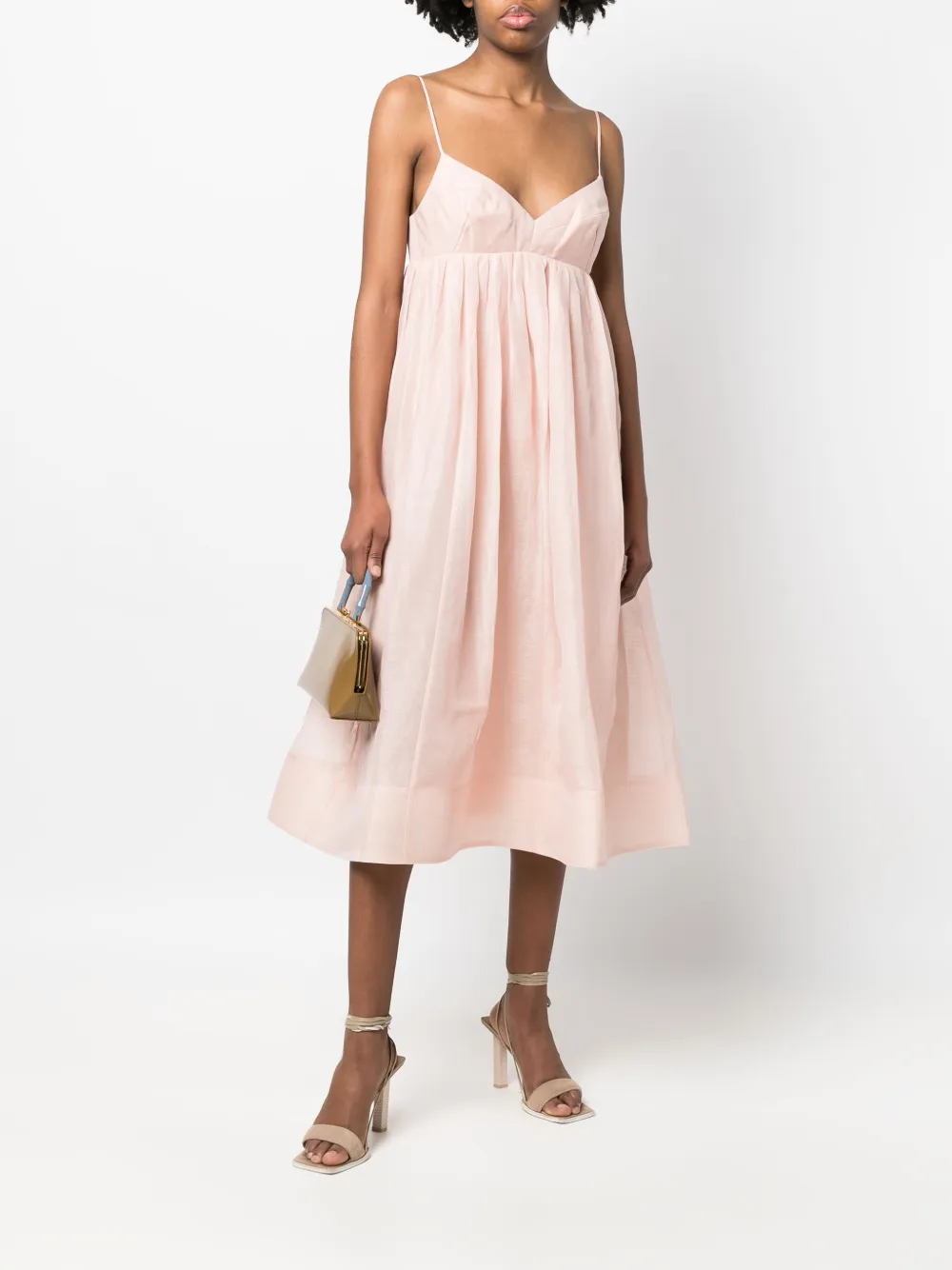 Zimmermann Dancer Empire Line Midi Dress In Rosa | ModeSens