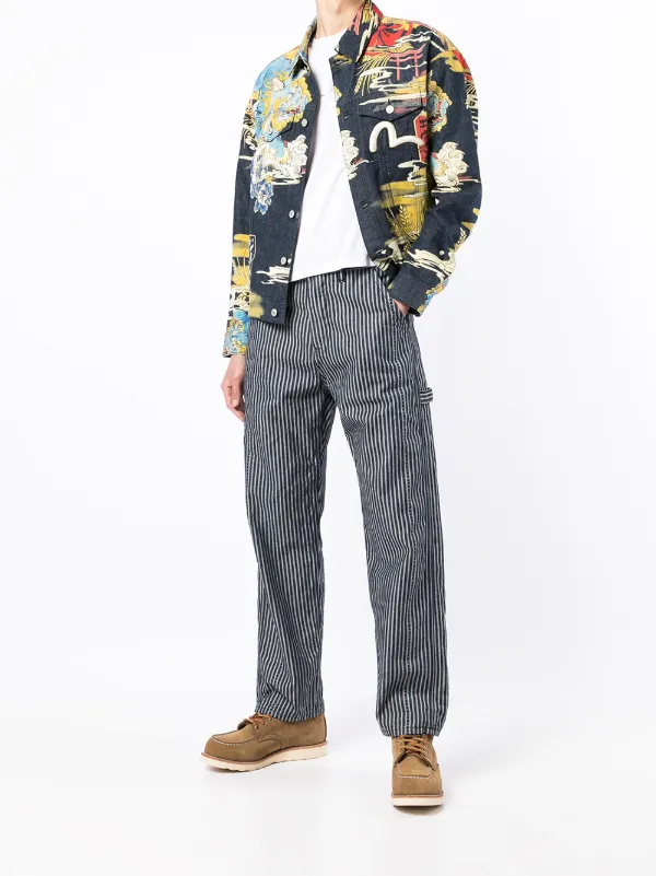 EVISU graphic-print Denim Jacket - Farfetch