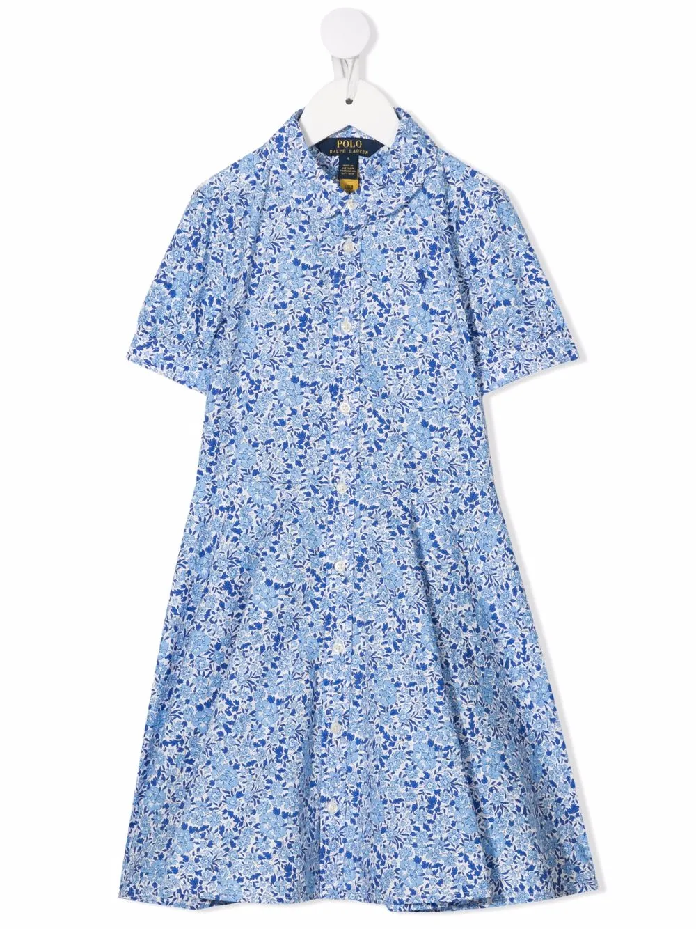 

Ralph Lauren Kids vestido camisero con estampado floral - Azul