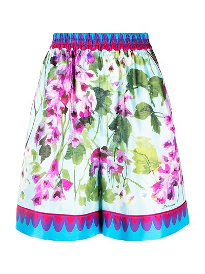 Dolce & Gabbana floral print high-waisted shorts blue | MODES Dolce & Gabbana floral print high-waisted shorts blue | MODES