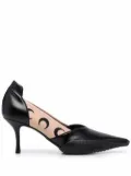 Marine Serre crescent moon-print 75mm pumps - Neutrals