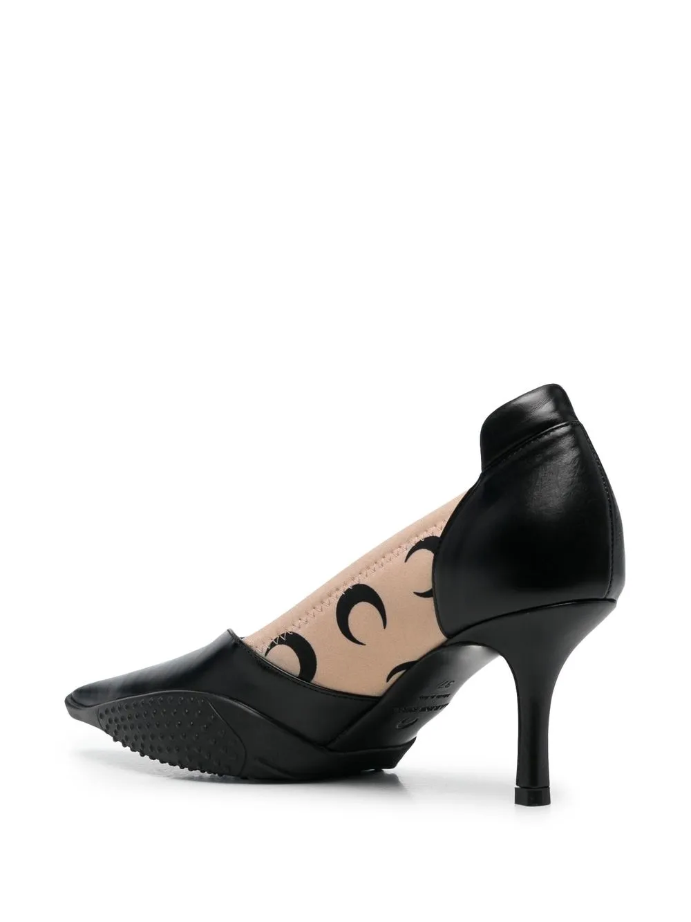 Marine Serre crescent moon-print 75mm pumps Neutrals