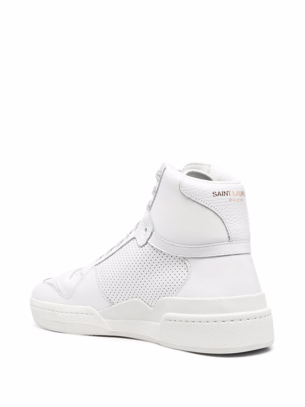 Saint Laurent perforated-panel high-top sneakers White