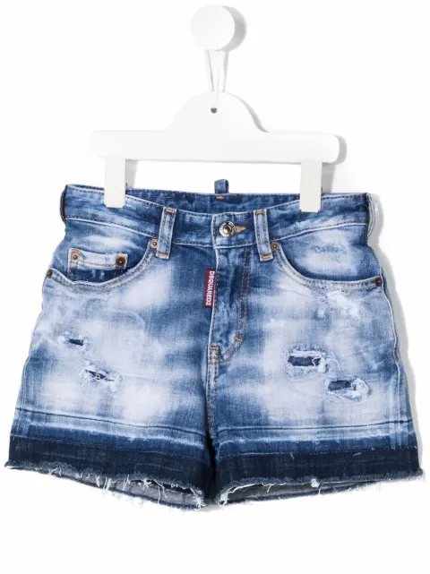 DSQUARED2 KIDS distressed-effect denim shorts 