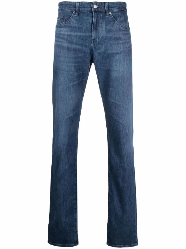 BOSS logo-patch slim-fit Jeans - Farfetch