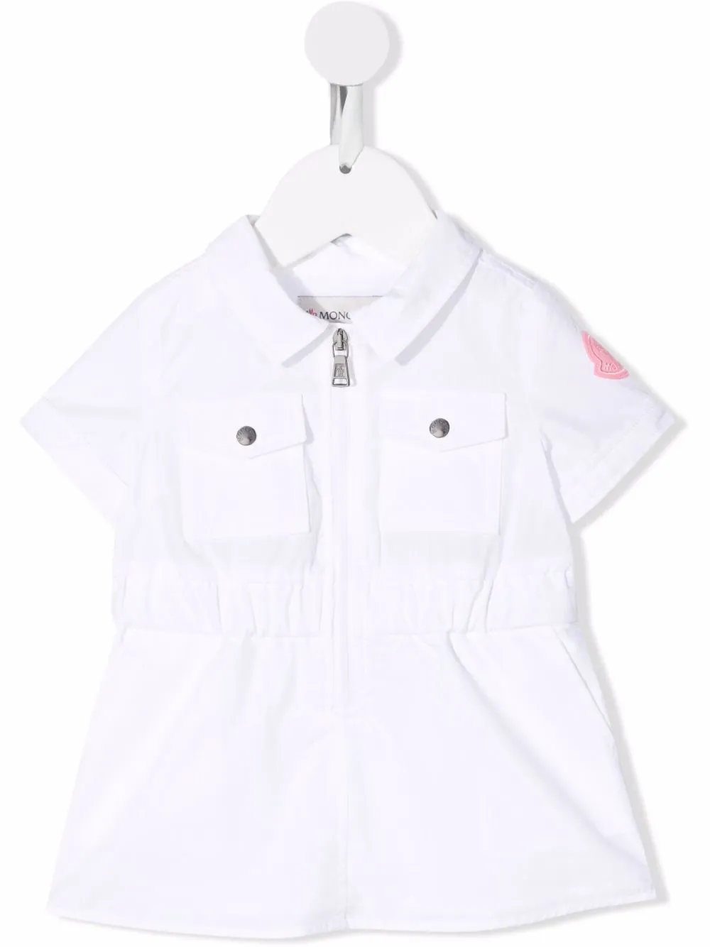 

Moncler Enfant logo-patch zip-up dress - White