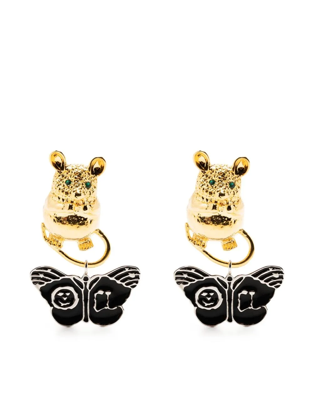 

Chopova Lowena animal-charm drop earrings - Gold