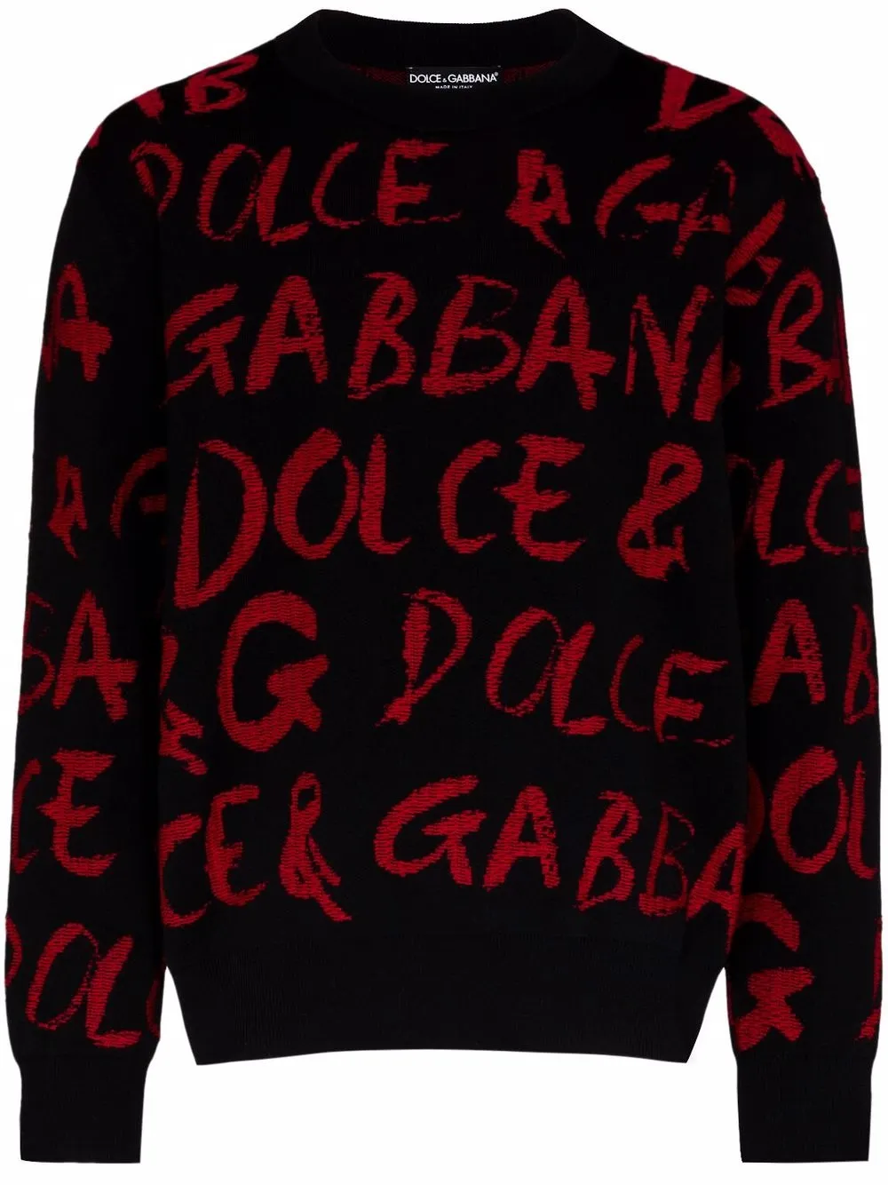 Dolce And Gabbana All Over Logo Jacquard Jumper Black Farfetch