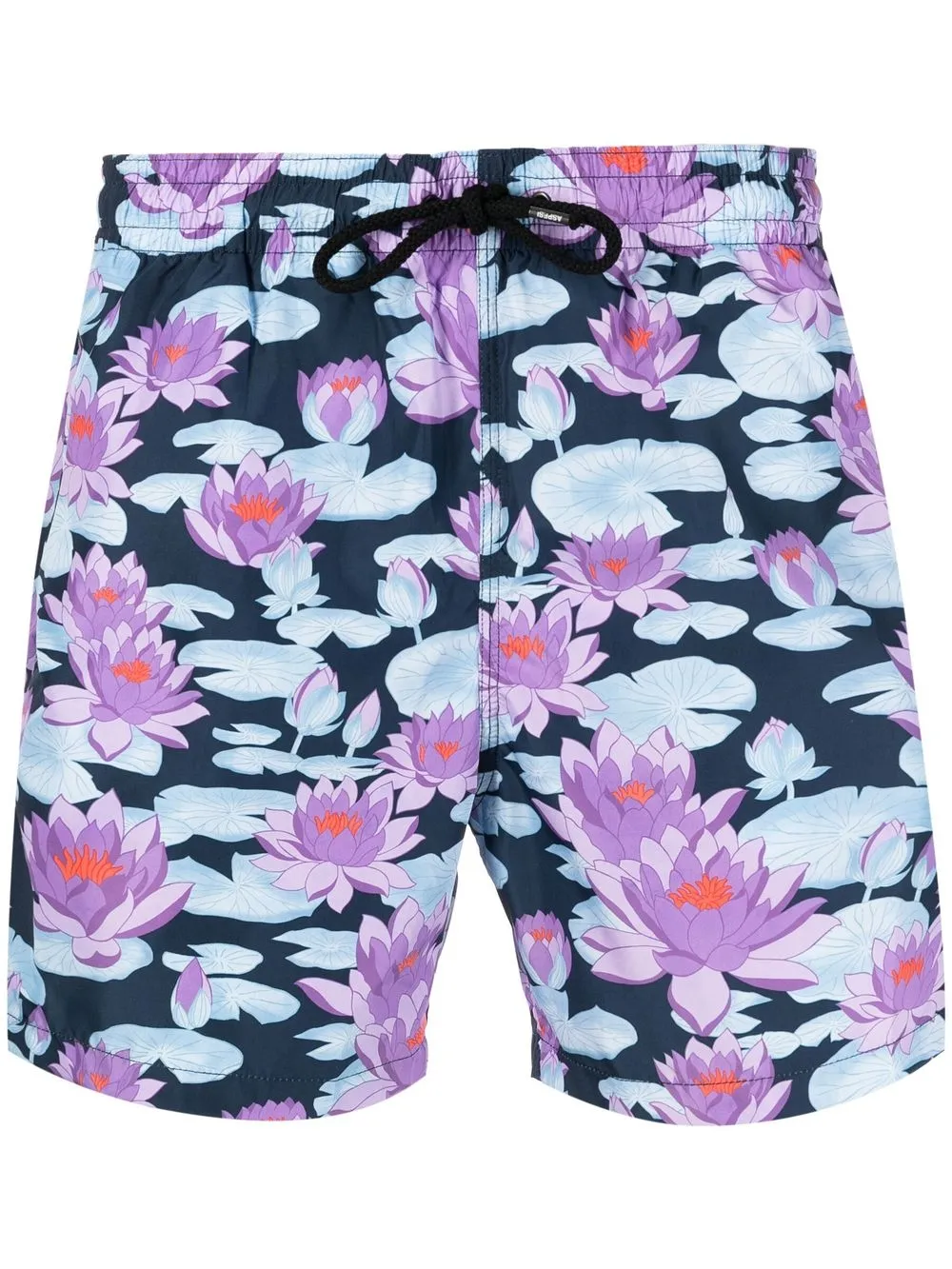 ASPESI shorts de playa con estampado floral - Azul