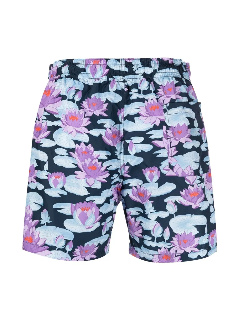 ASPESI Zwembroek met bloemenprint - Blauw