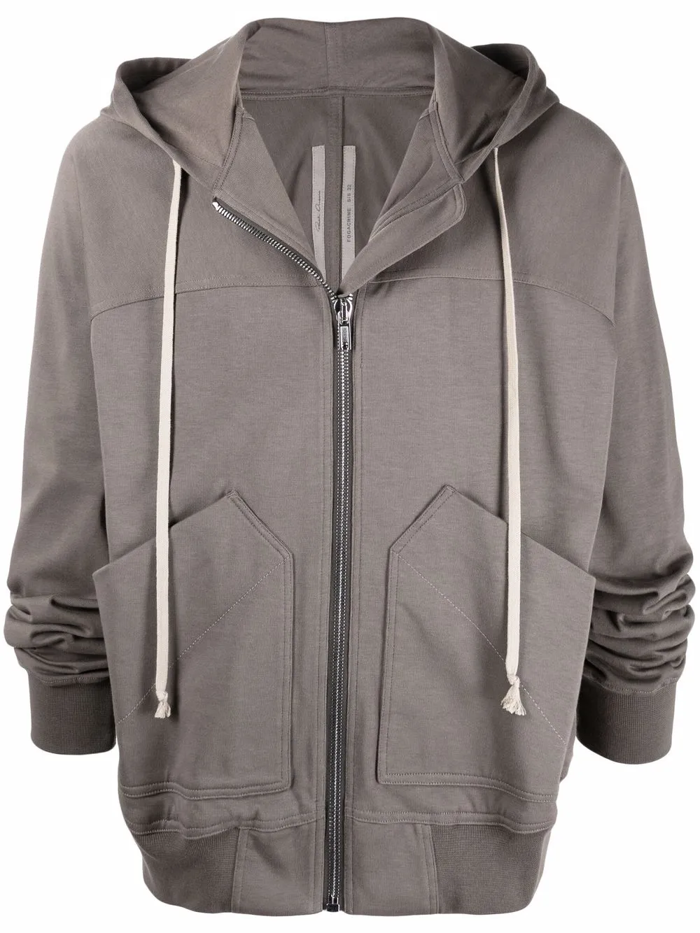 

Rick Owens hoodie con cordón y cierre - Gris