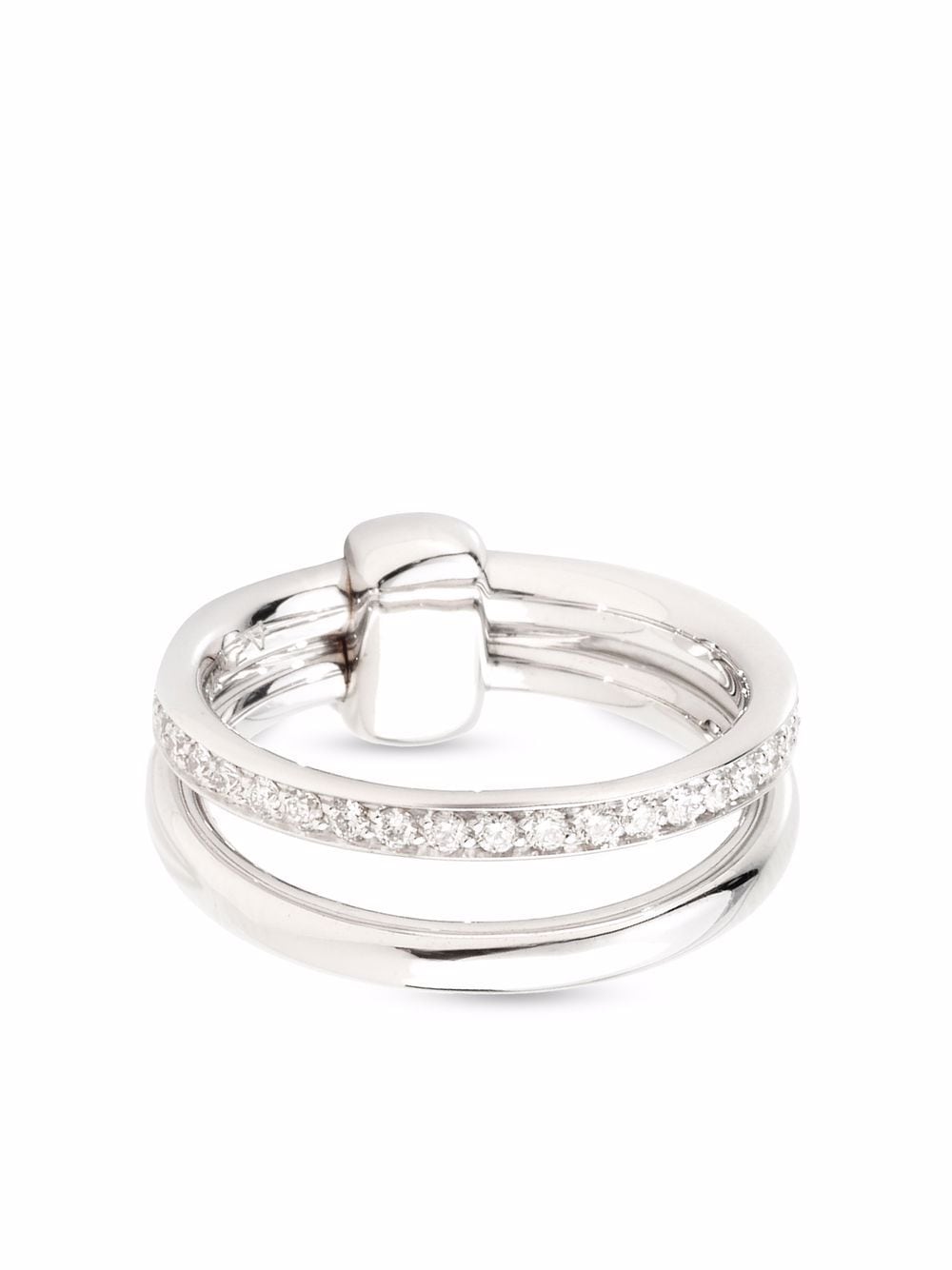 Image 1 of Pomellato 18kt white gold Iconic diamond double band ring