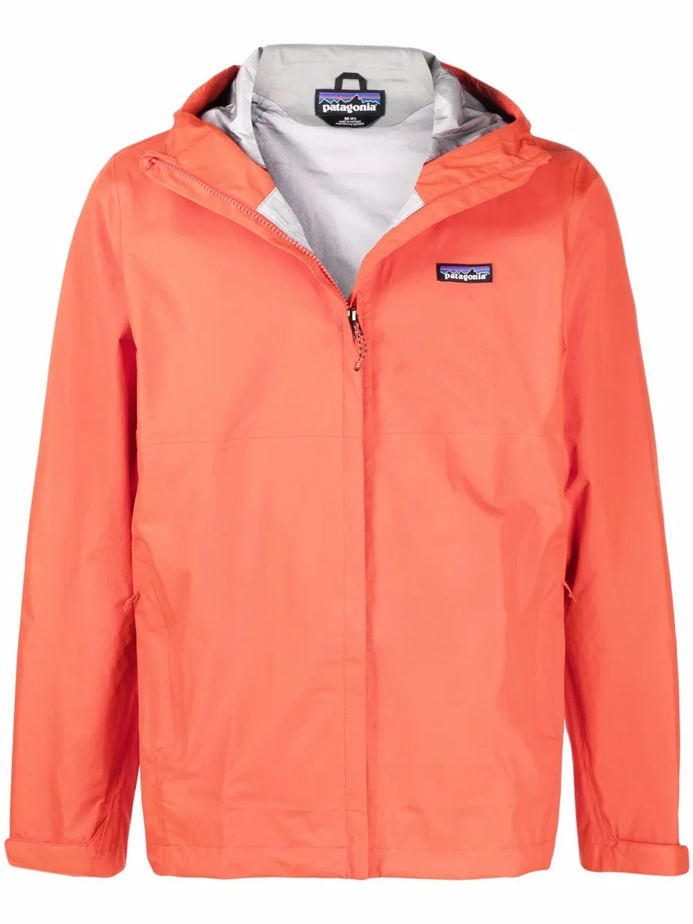 

Patagonia logo-patch zip-up hooded jacket - Orange
