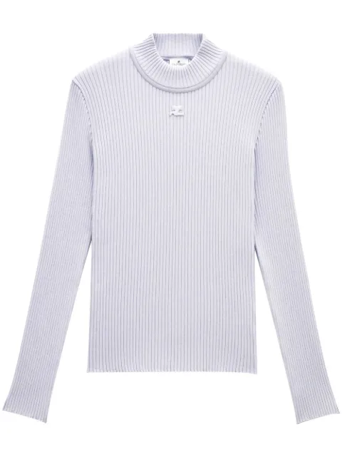 Courrèges ribbed-knit logo top