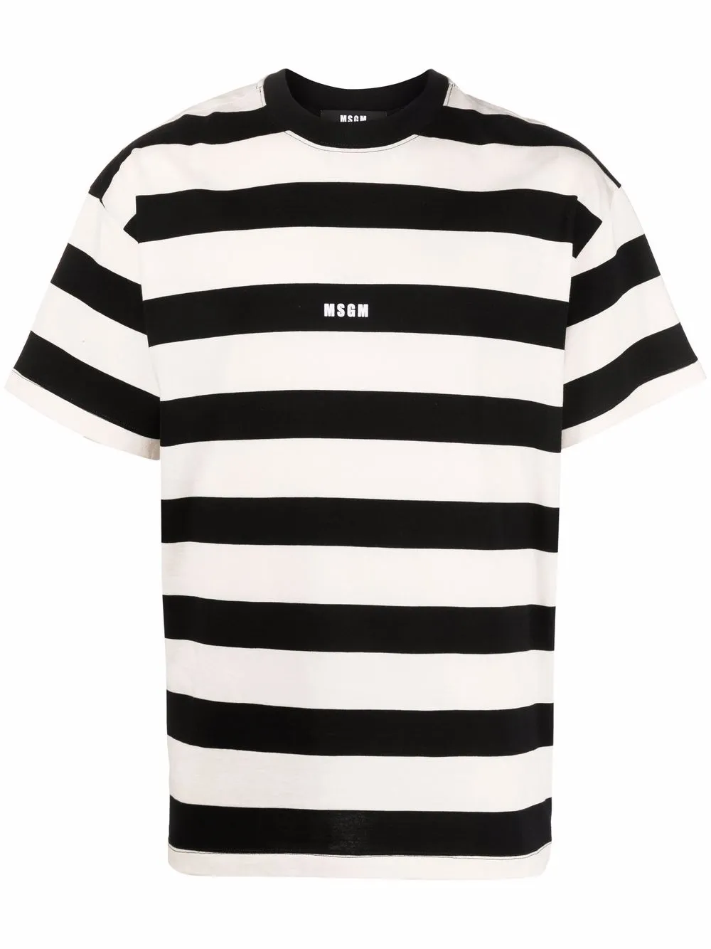 

MSGM playera a rayas de manga corta - Negro