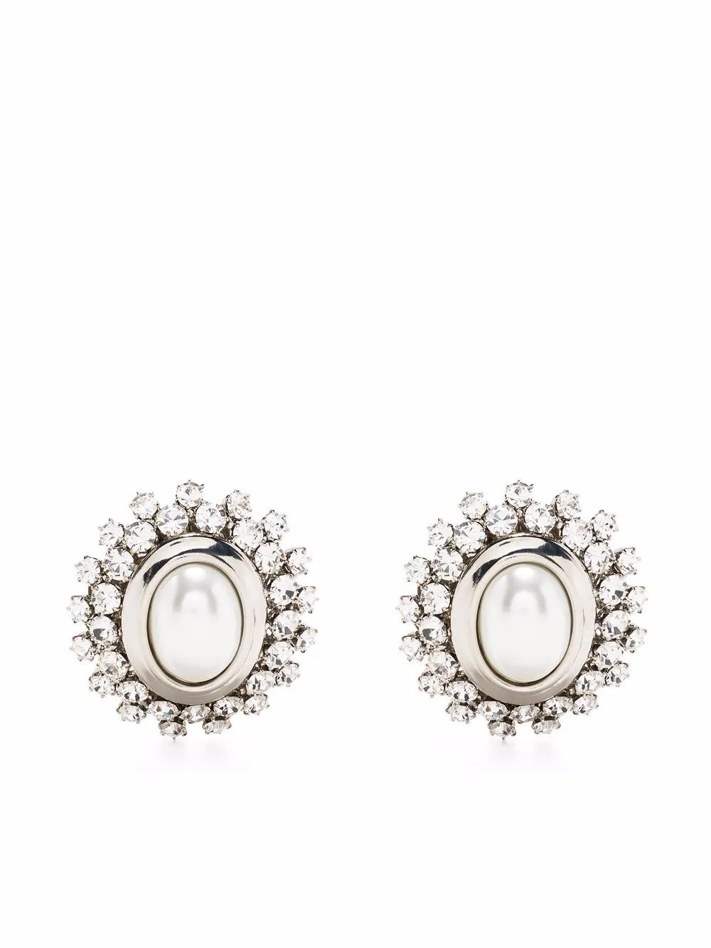 

Alessandra Rich crystal-embellished pearl stud earrings - Silver