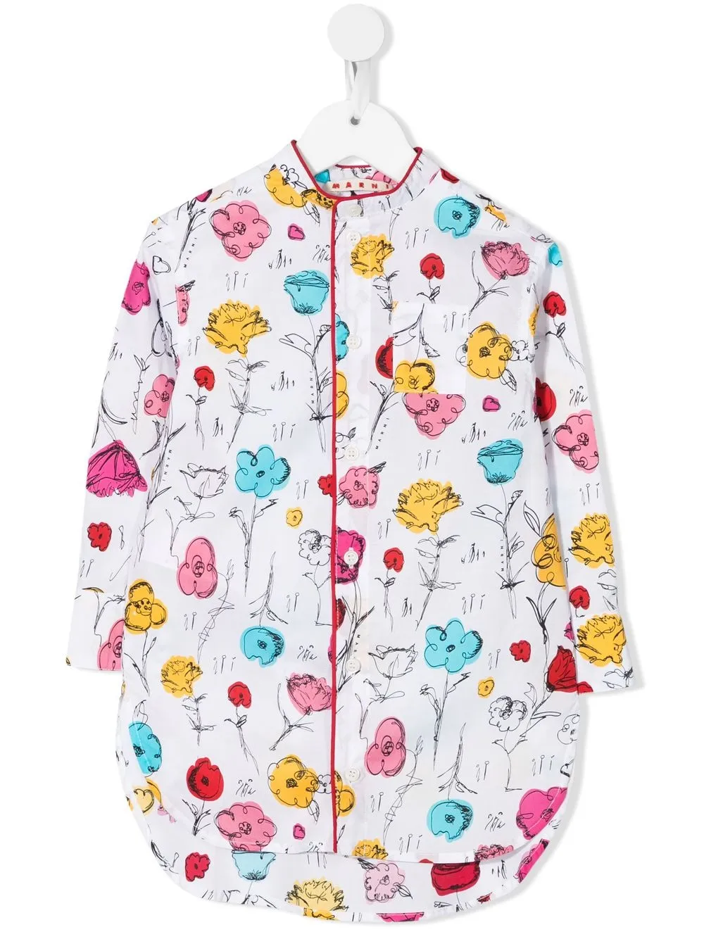 

Marni Kids floral-print cotton shirt - White