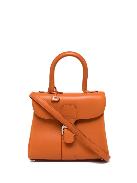 delvaux logo吊饰翻盖两用手提包