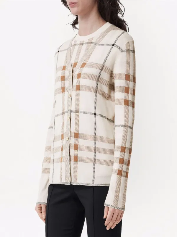 Burberry check-pattern Cardigan - Neutrals