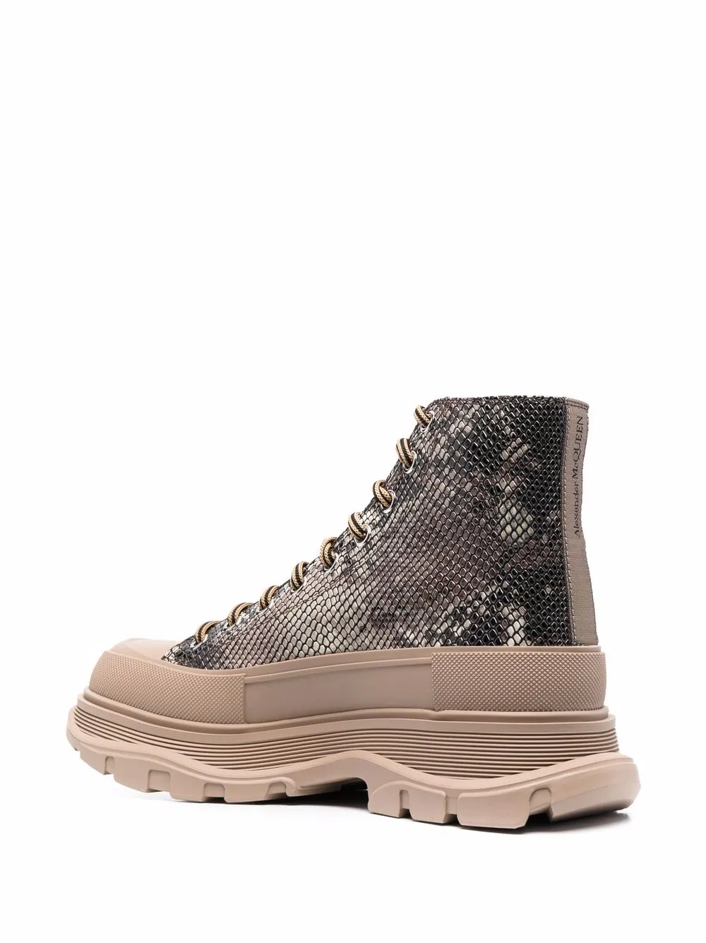 Alexander McQueen snakeskin-effect ankle boots Brown