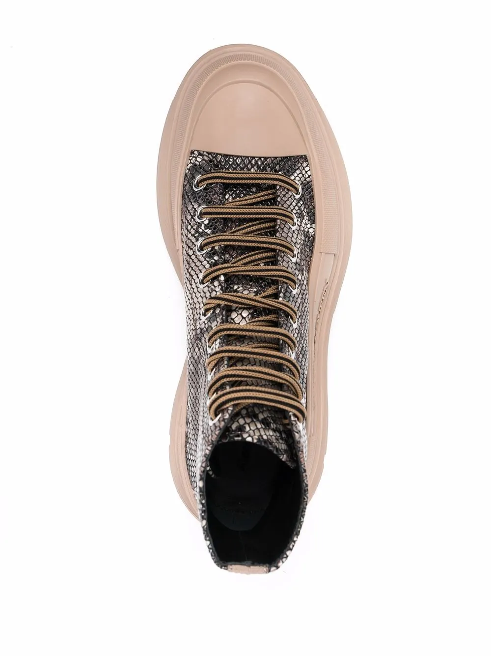 Alexander McQueen snakeskin-effect ankle boots Brown