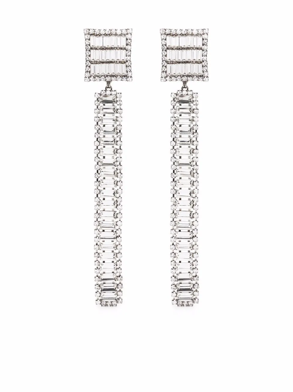 

Alessandra Rich aretes largos con detalles de cristal - Plateado