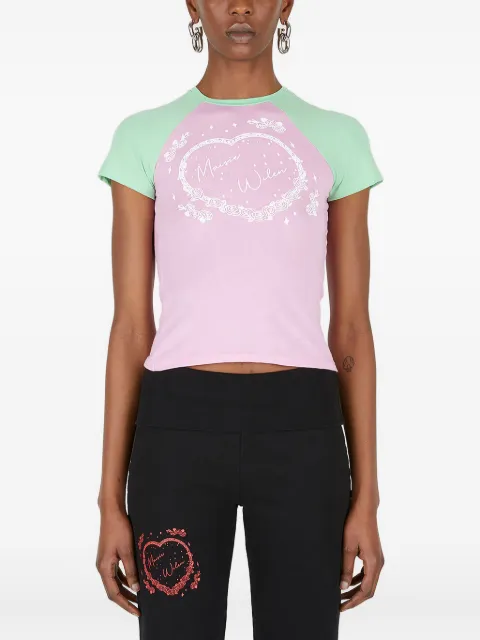 Maisie Wilen heart-print raglan-sleeve top