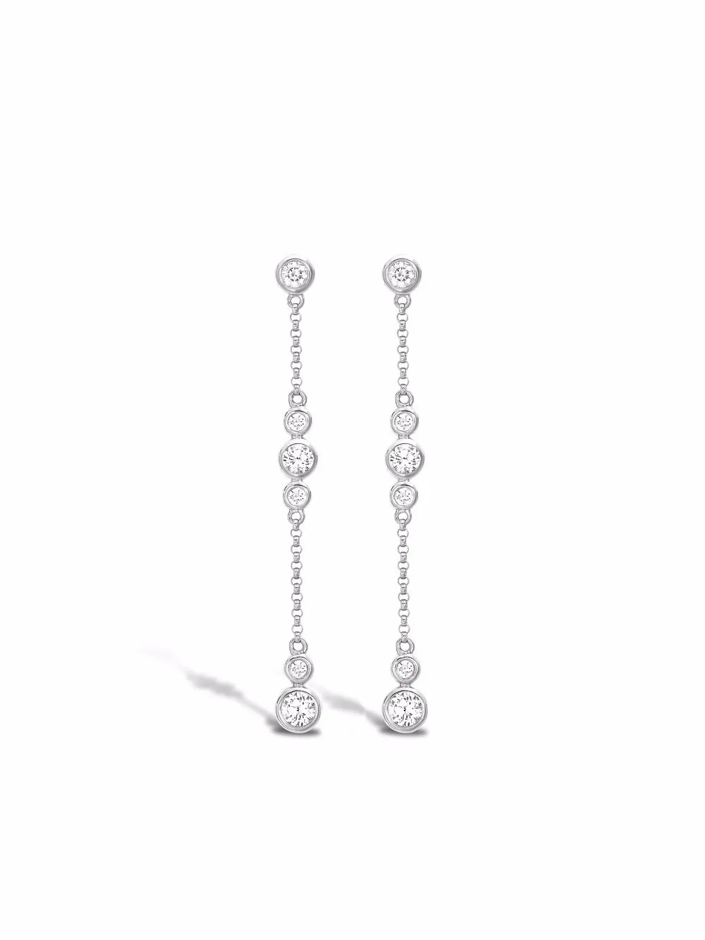 

Pragnell aretes en oro blanco de 18kt con diamantes - Plateado