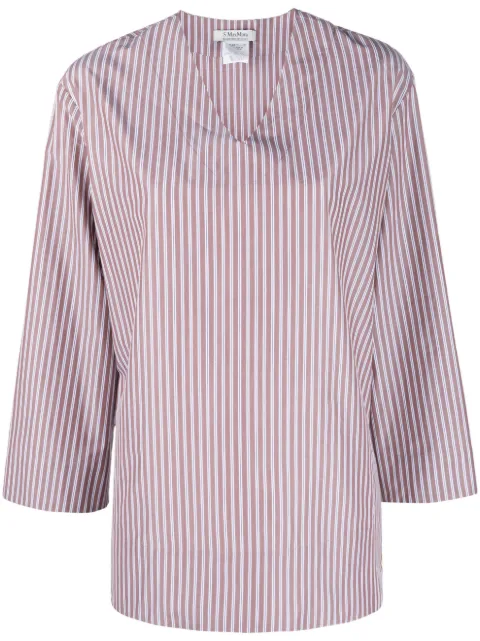 Max Mara oversized striped cotton blouse