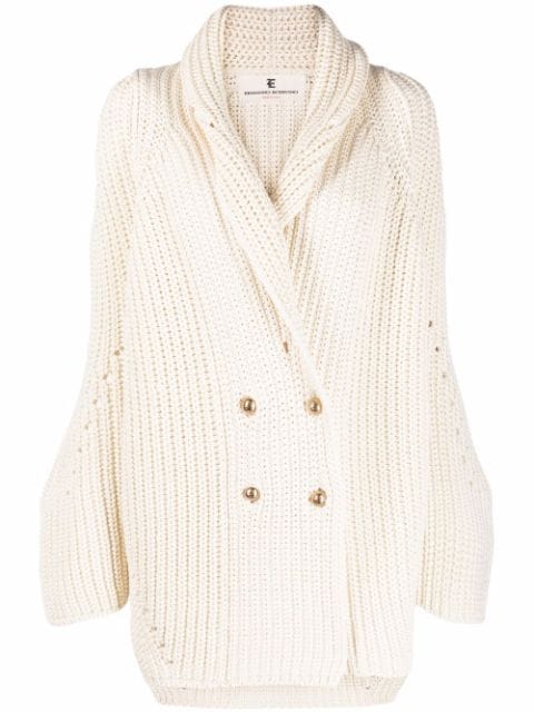 Ermanno Scervino chunky ribbed-knit double-breasted cardigan