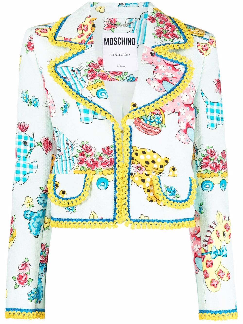 фото Moschino пиджак calico animals piquet