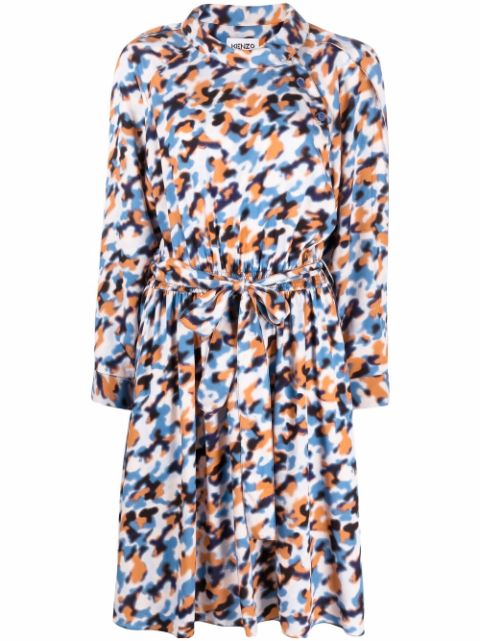 Kenzo abstract-print drawstring-waist midi dress Women