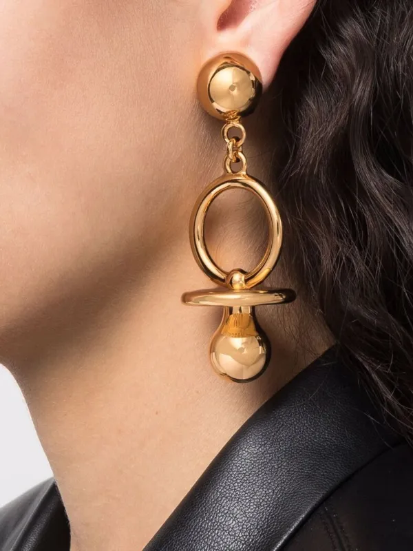 moschino gold earrings